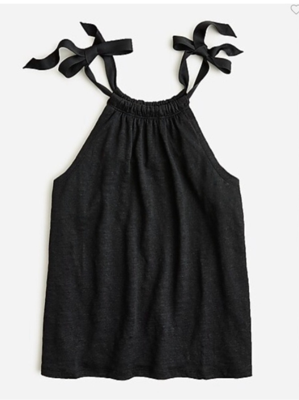 J. Crew Black Bow Tie Linen Tank Top Never Worn